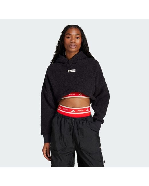 Adidas Black Cropped Hoodie