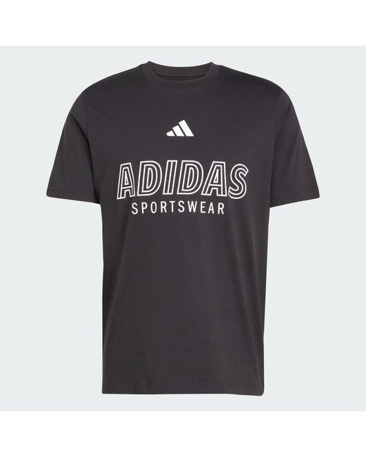 Adidas Black House Of Tiro Linear Graphic T-Shirt for men