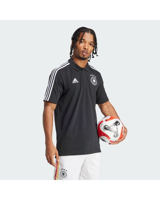 Adidas Black Germany Dna 3-stripes Polo Shirt for men
