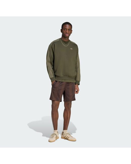 Adidas Green Adicolor 3-Stripes Oversized Crewneck for men