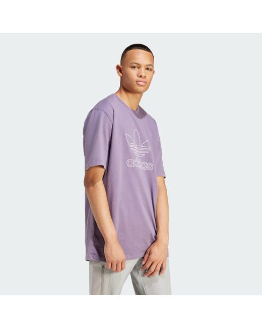 Adidas Trefoil T-shirts in het Purple voor heren