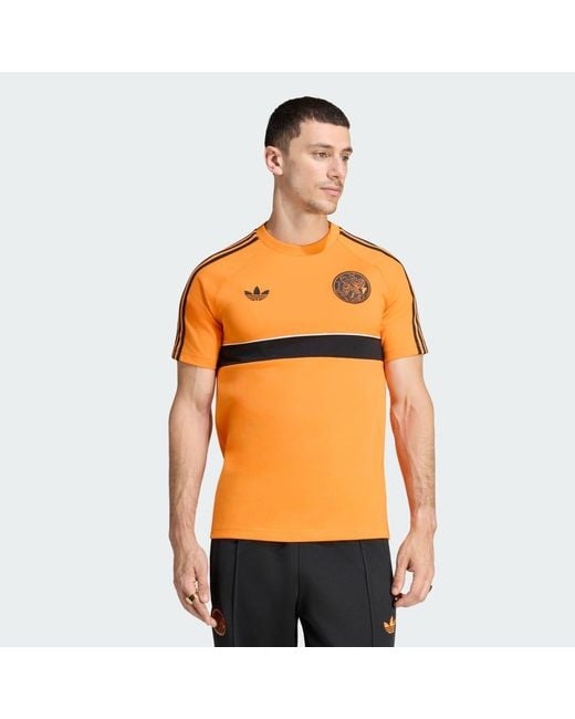 Adidas Orange Ajax Amsterdam Originals T-Shirt for men
