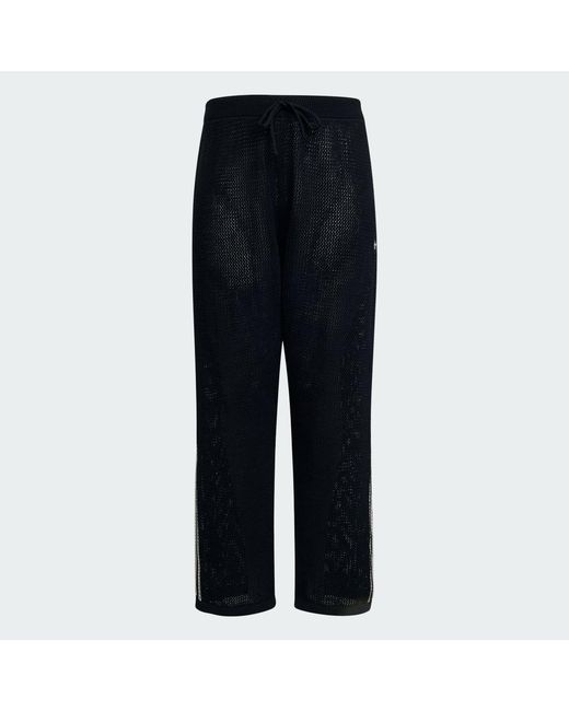 Adidas Black Knitted Crotchet Firebird Track Pants