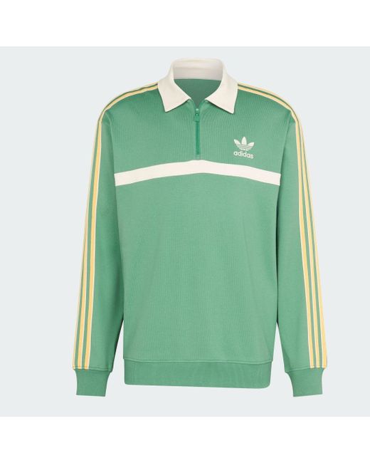 Collared Sweatshirt di Adidas in Green da Uomo