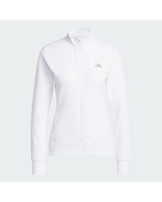 Adidas White Performance Texture Full Zip Jacket