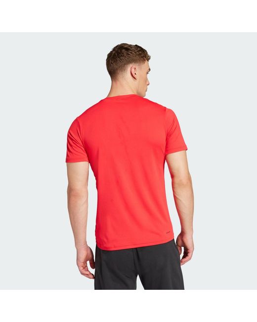 Adidas Red Train Essentials Training Tee for men
