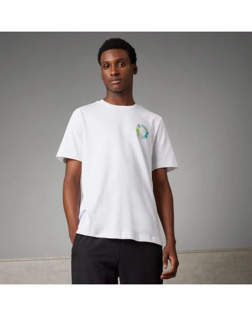 Adidas White Manchester United Peter Saville T-shirt for men