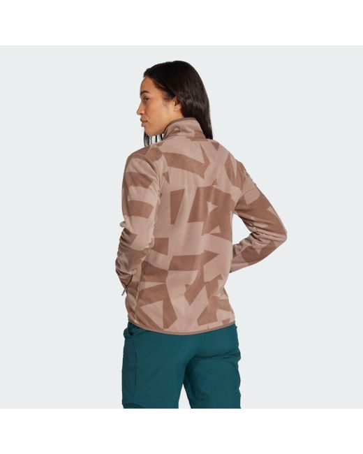 Giacca Terrex Multi Printed Full-Zip Fleece di Adidas in Red