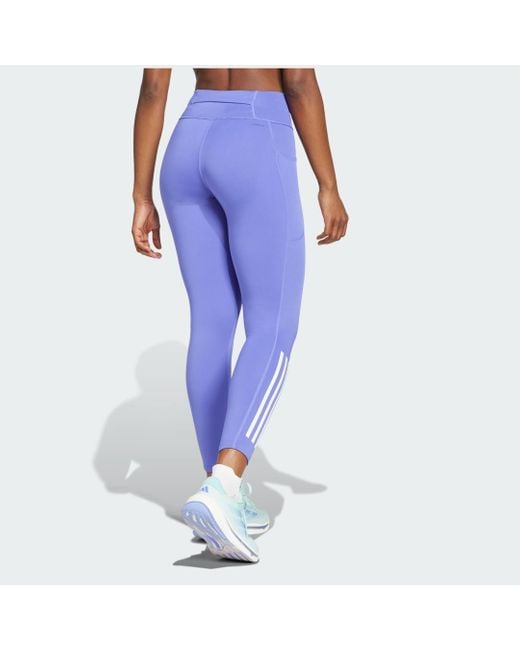 Adidas Purple Dailyrun 3-Stripes 7/8 Leggings