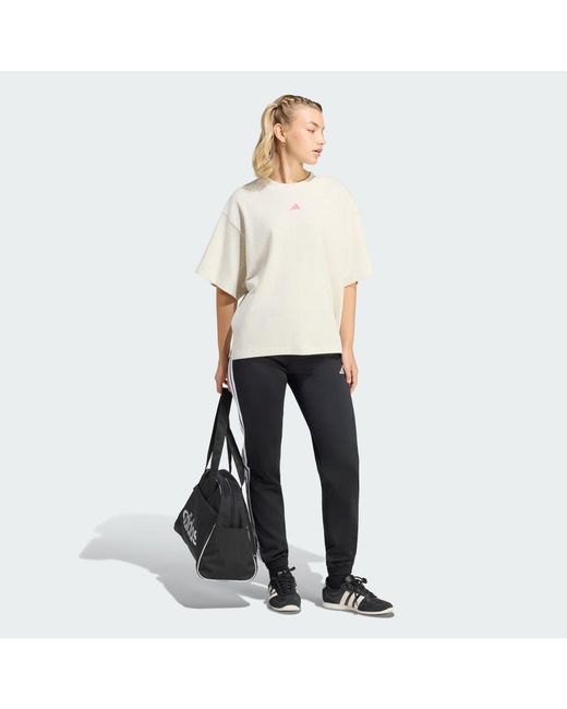 Adidas White 3-Stripes Studio T-Shirt