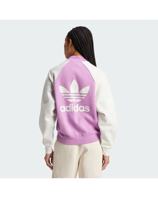 Adidas Purple Adicolor Classics Trefoil Colleague Jacket