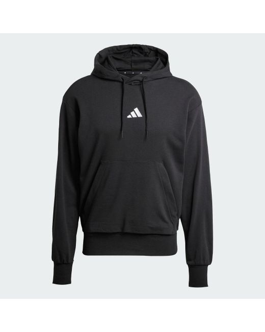 Adidas Black Essentials Feelcozy French Terry Hoodie for men
