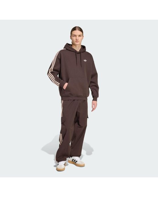 Adidas Brown Adicolor Classics 3-Stripes Hoodie for men