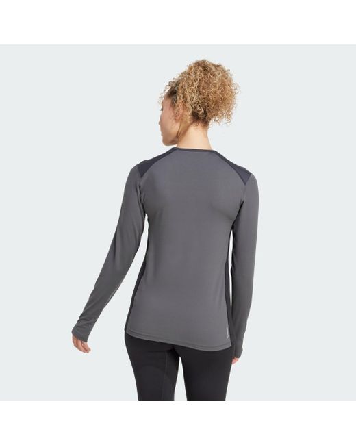 Adidas Blue Synthetic Base Layer Long Sleeve