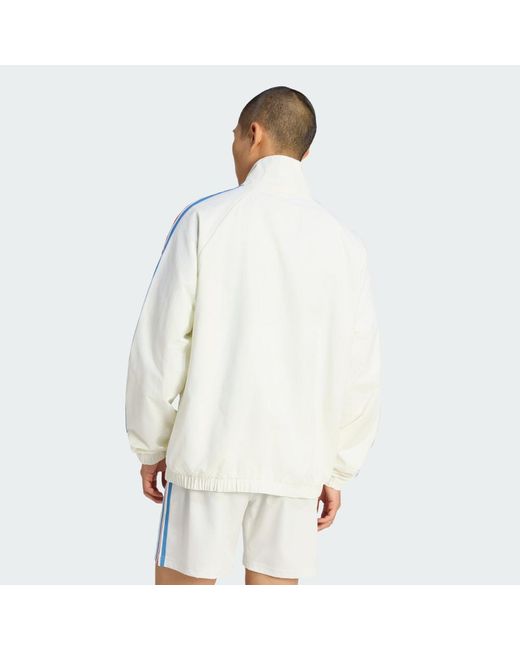 Adidas White France Rugby 120Y Anthem Jacket for men