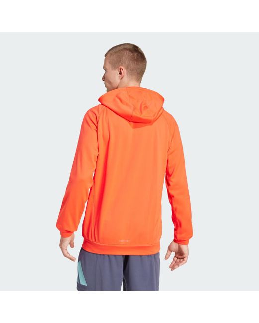 Adidas Orange Game And Go Training Full-Zip Hoodie for men