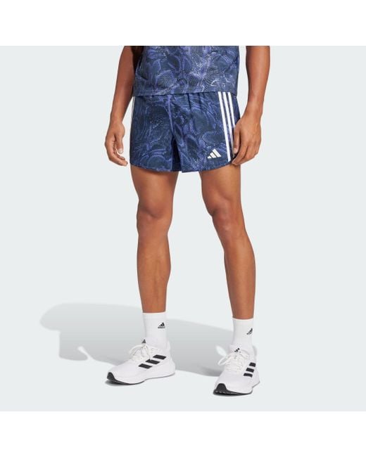 Pantalón Corto Own The Run Excite Allover Print Aeroready Adidas de hombre de color Blue