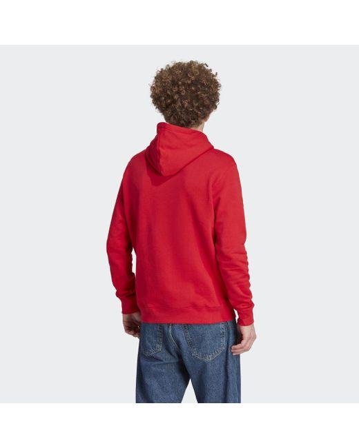 Adidas Red Adicolor Classics Trefoil Hoodie for men