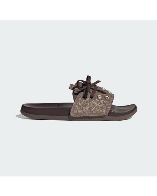Adidas Brown Adilette Comfort Slides