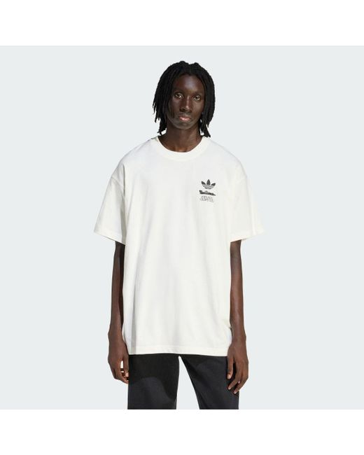 Adidas White Japanese Racing Manga Graphict-Shirt for men