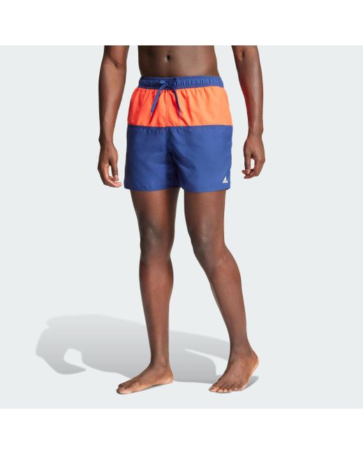 Adidas Blue Colorblock Clx Swim Shorts for men
