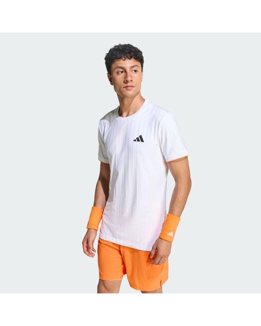 Adidas White Tennis Climacool Freelift T-Shirt Pro for men