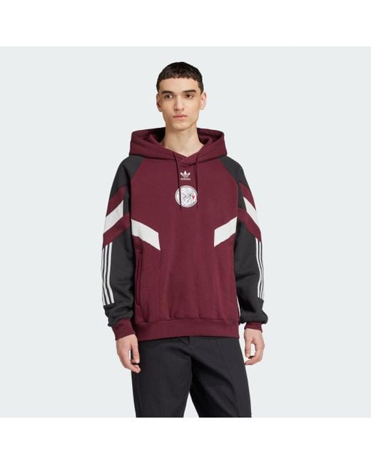 Adidas Originals Red Ajax Amsterdam Originals Hoodie for men