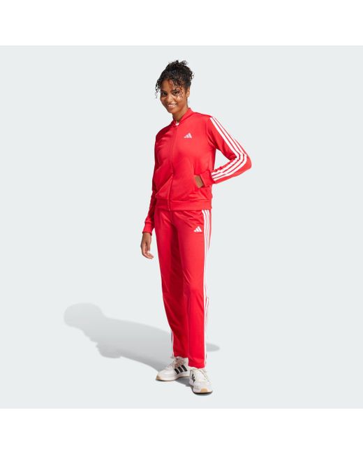 Track Suit Essentials 3-Stripes di Adidas in Red