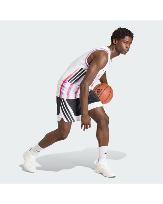 Adidas White Paris Basketball Away Jersey for men