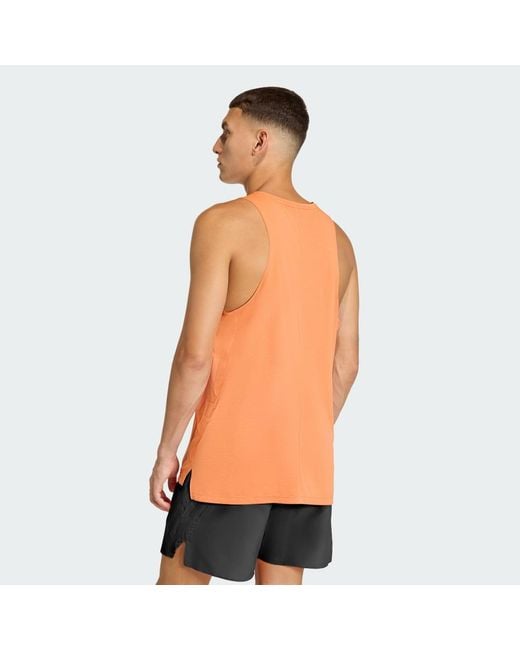 Adidas Orange Adi365 Climacool Running Tank for men
