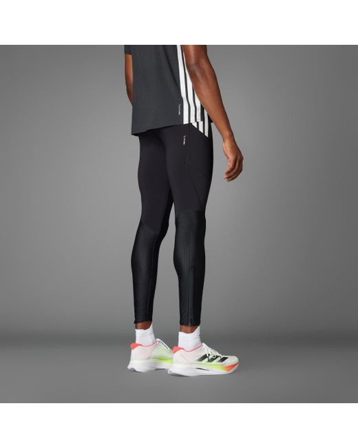 Adidas Black Adizero Running Long Leggings for men