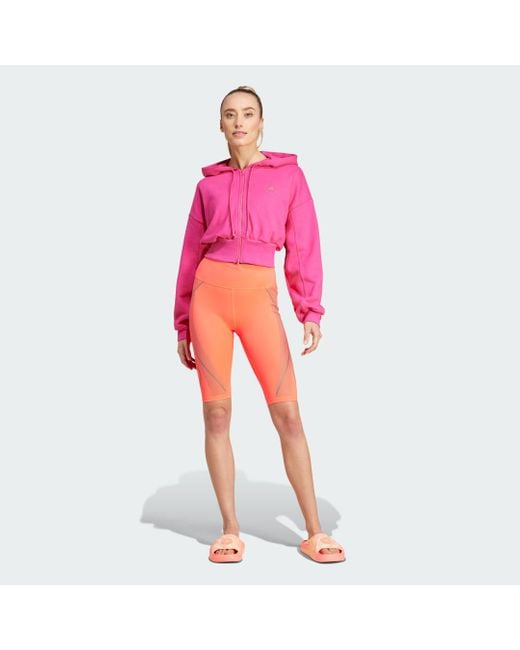Adidas Pink By Stella Mccartney Sportswear Cropped Hoodie