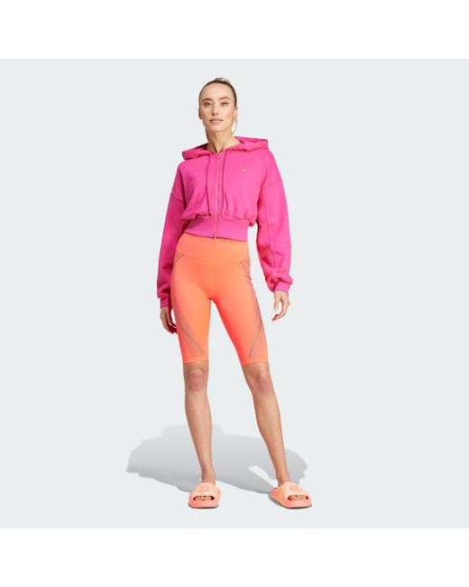 Felpa con cappuccio by Stella McCartney Sportswear Cropped di Adidas in Pink