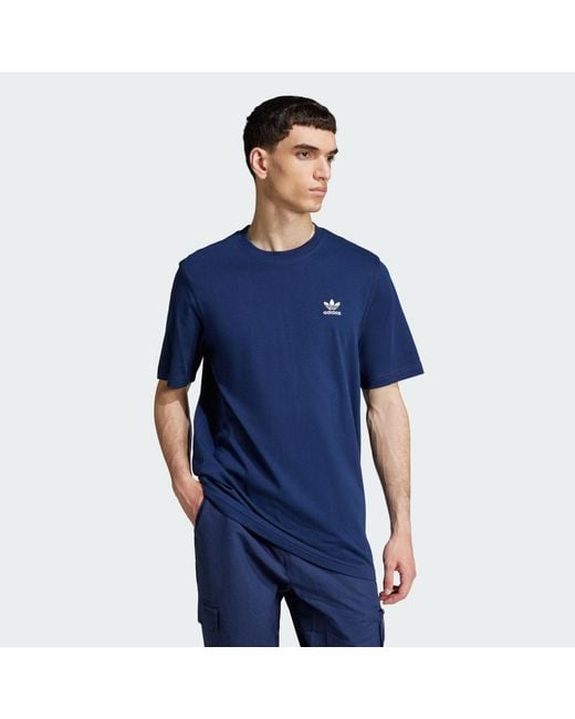 Adidas Blue Trefoil Essentials Tee for men