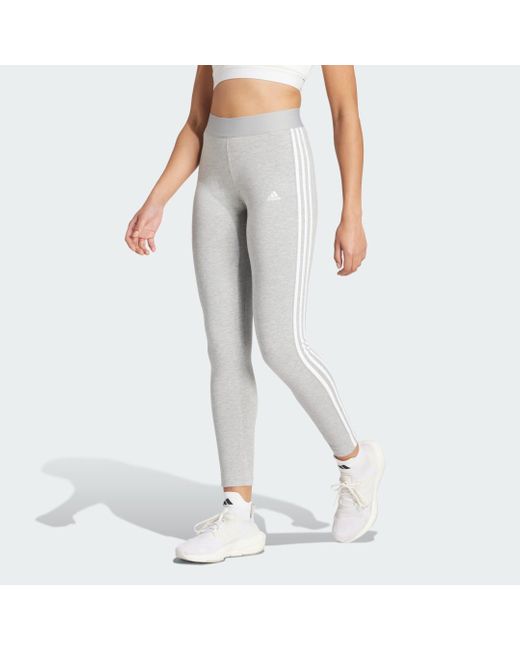 Leggings Loungewear Essentials 3-Stripes di Adidas in White