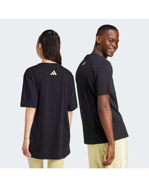 Adidas Blue Lounge Verbiage Graphic Tee for men