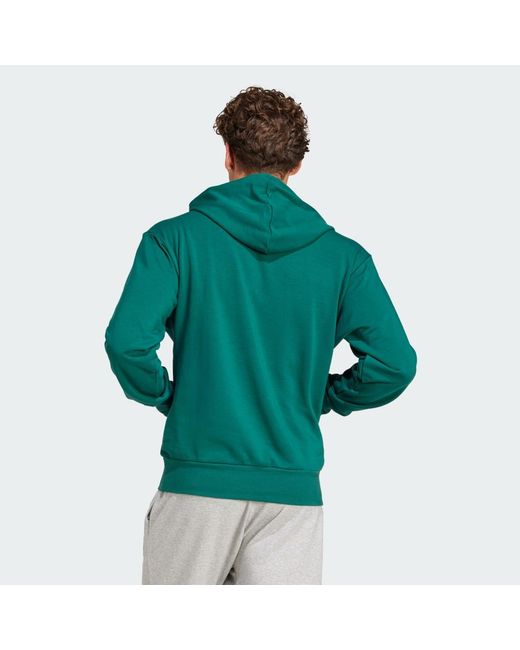Adidas Green Essentials Feelcozy French Terry Hoodie for men