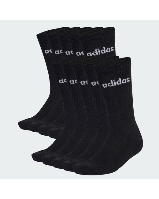 Adidas Black Linear Cushioned Crew Sock 10 Pair Pack