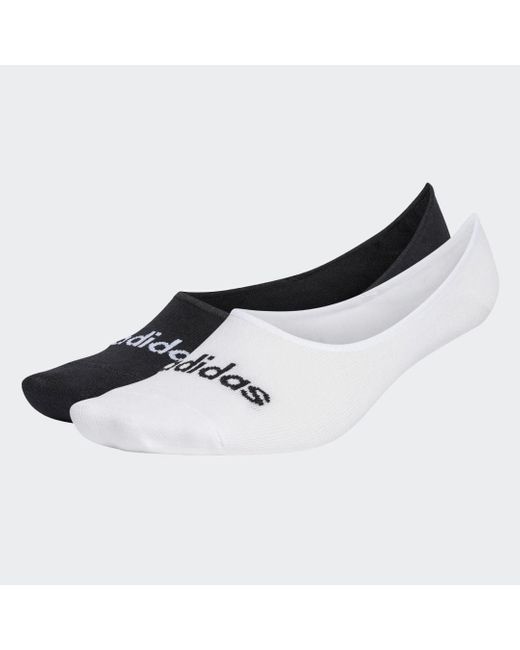 Adidas White Thin Linear Ballerina Socks 2 Pairs