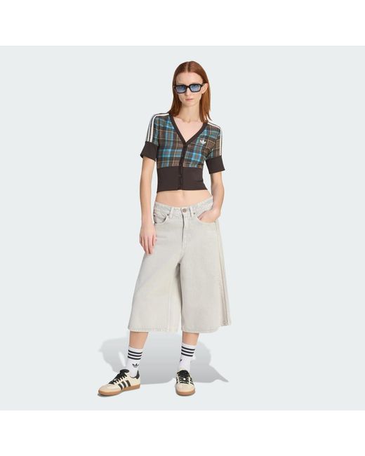 Adidas Multicolor Checked V-Neck Shirt With Buttons