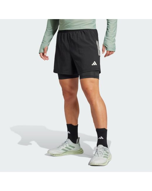 Adidas Black Own The Run Climacool 2-In-1 Shorts for men