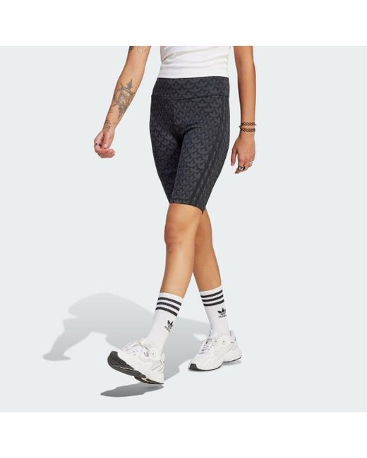 Adidas Trefoil Monogram Biker Short in het Black