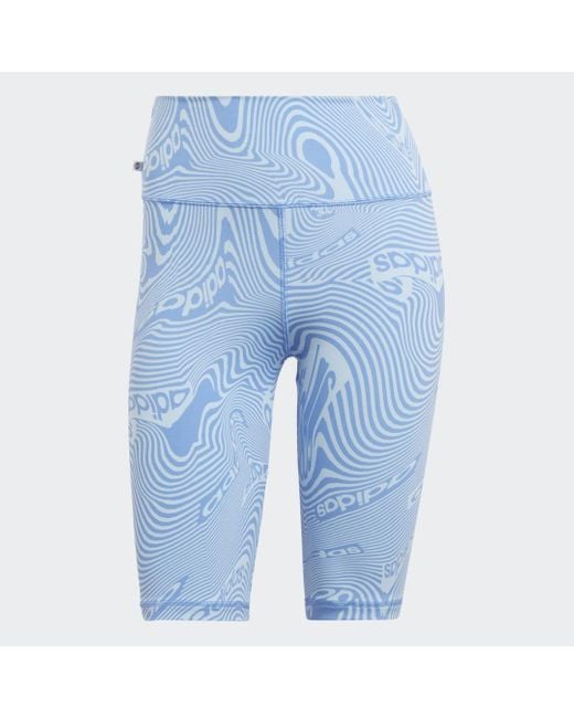 Adidas Blue Marble Print Bike Shorts