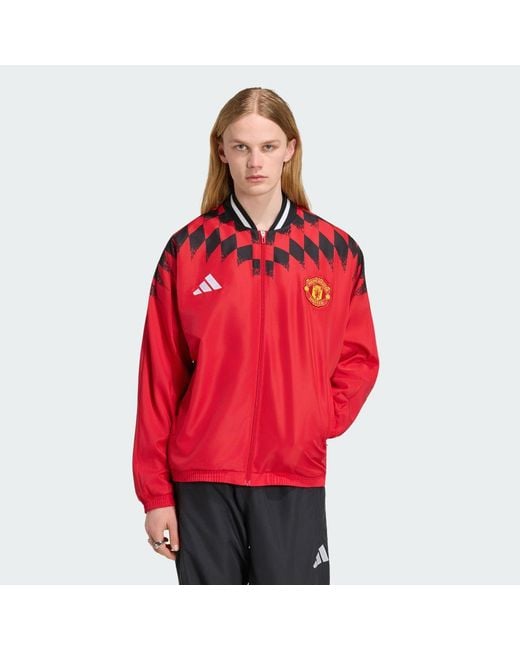 Adidas Red Manchester United Stadium Track Top for men