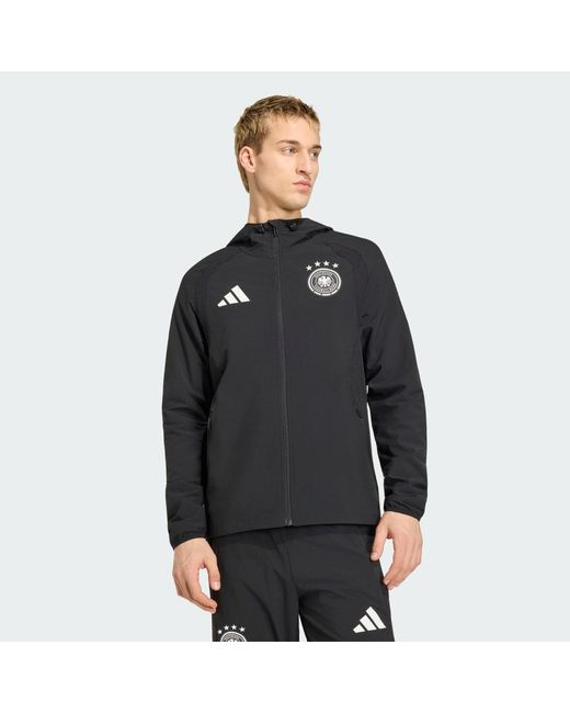 Adidas Black Germany Tiro Travel Full Zip Windbreaker for men