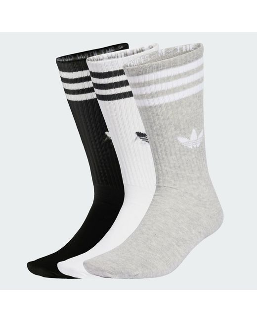 Adidas White 3-Stripes High Crew Socks 3 Pairs