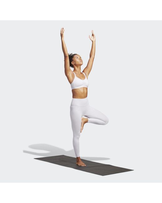 Adidas White Yoga Essentials High-Waisted Leggings