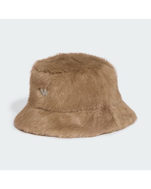 Adidas Brown Fur Bucket Hat