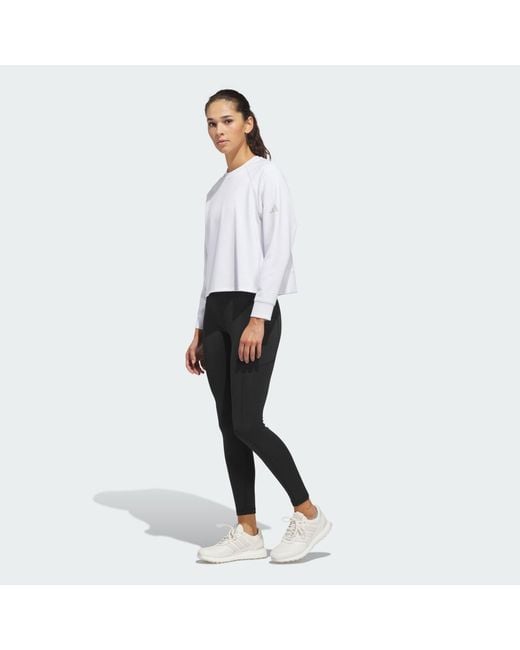 Adidas White Beyond The Course Side-Snap Twistweave Sweatshirt