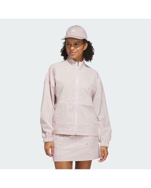Adidas Pink Ultimate365 Gingham Jacket